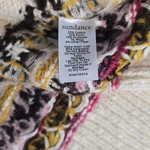 Sundance XXL Fair Isle Sweater NWT, CREAM, PLUM, MUSTARD - Picture 3 of 8